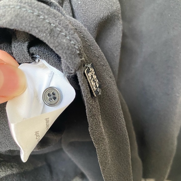 Monk & Lou 100% Silk V-Neck Band Collar Sheer Sleeveless Surplice Top - Picture 10 of 14